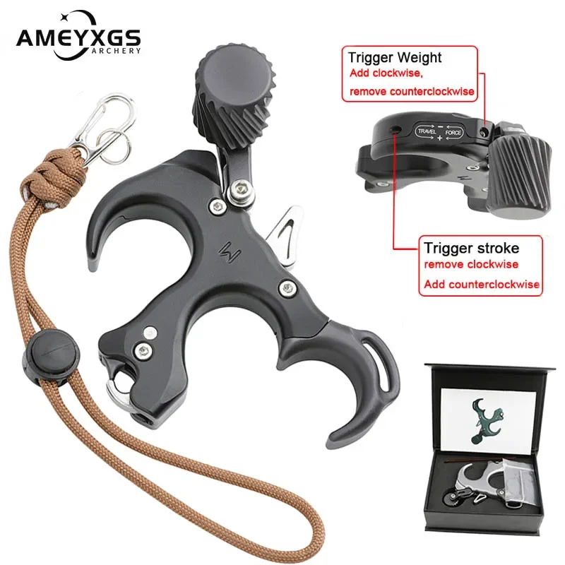 Alumínio Liga Bow Release, 3 Dedo, Arco Composto, Tiro, Thumb Trigger, Grip Aids, Aids Tool, Esquerda, Direita, Tiro com Arco, Caça