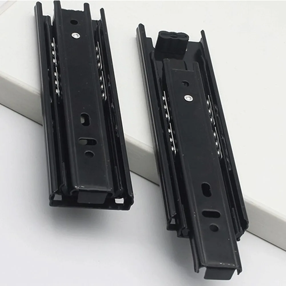 2Pcs Side Mount Telescopic Drawer Rail 6 Inch Mounting Drawer Runners Slider Telescopic Slider for Cabinet Home Furniture