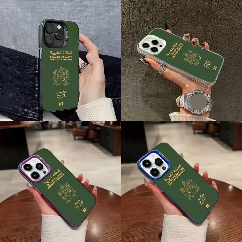 

Phone Case For iPhone 17,16,15,14,13,12,Pro,Max,Plus,E,SE4,Air,Mini Colorful Moroccan Morocco passport Soft Cover