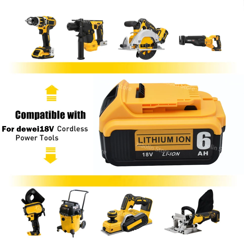 Imagem -05 - Bateria Recarregável da Ferramenta Elétrica 18v 6000mah Dcb184 Dcb184b-xj Dcb180 Dcb181 Dcb182 Dcb183 Dcb185