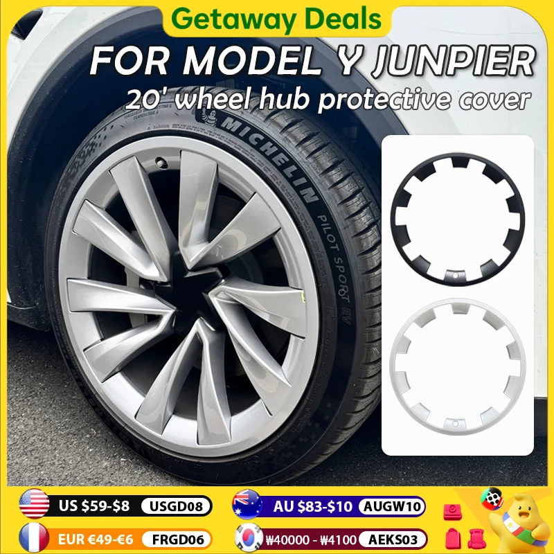 

For Tesla Model Y Juniper 20 Inch Rim Wheel Hub Protection Patch Protectors ABS Wheel Guard Cap Accessories hubcap Exterior 2025