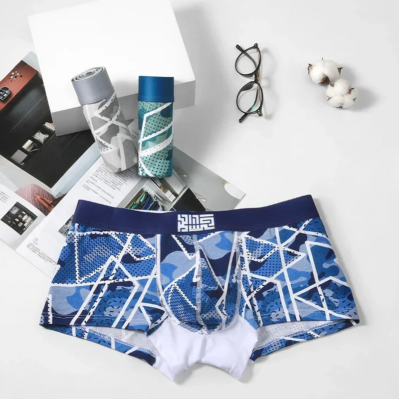 1 قطعة ملابس داخلية للرجال الرجال القطن الملاكمين الشباب الاتجاه شخصية الأولاد مريحة للتنفس سراويل بوكسر رئيس السروال