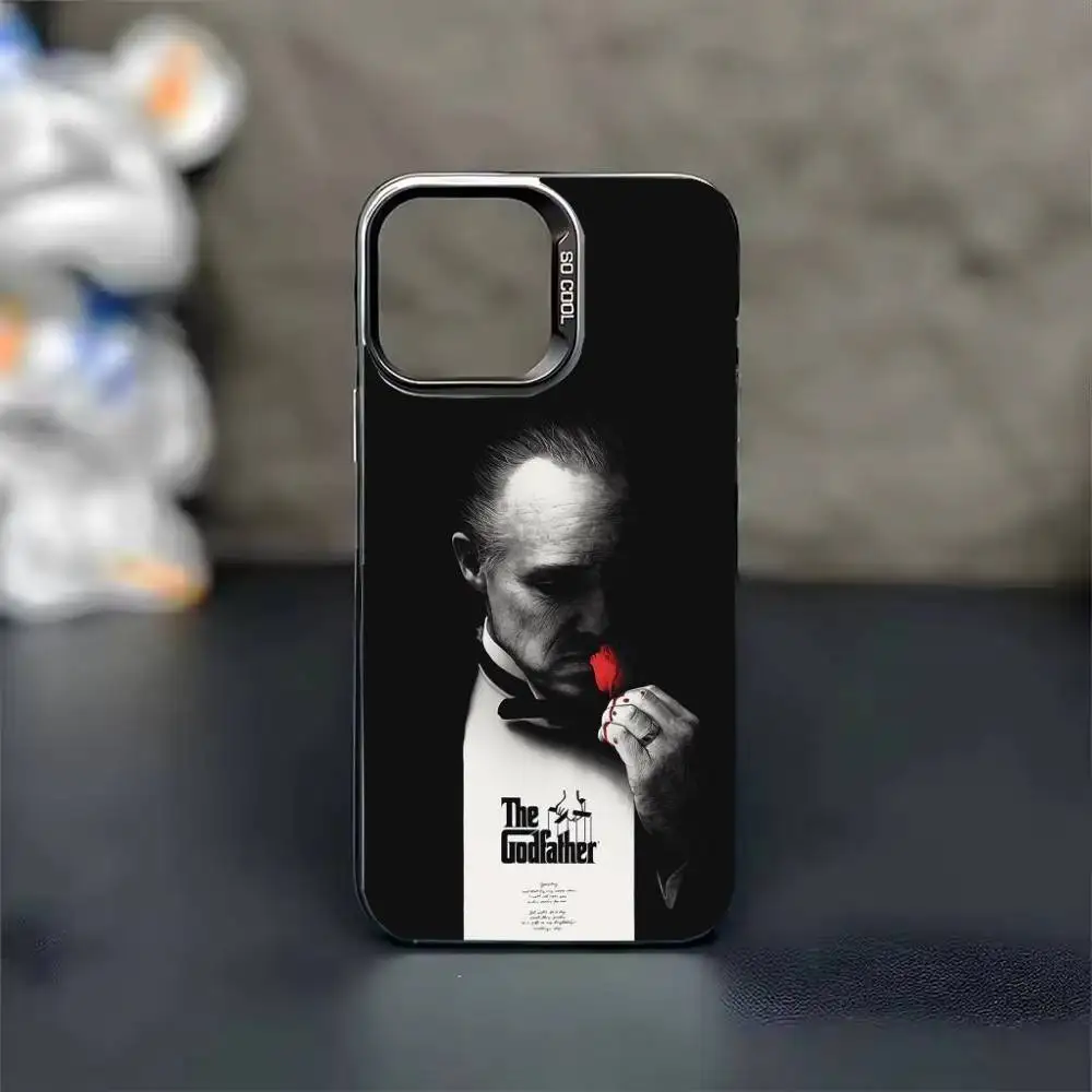 Etui na telefon T-The Godfather do iPhone'a 17, 16, 15, 14, 13, 12, 11, Pro Max, Plus, czarne, srebrne, w stylu Candy