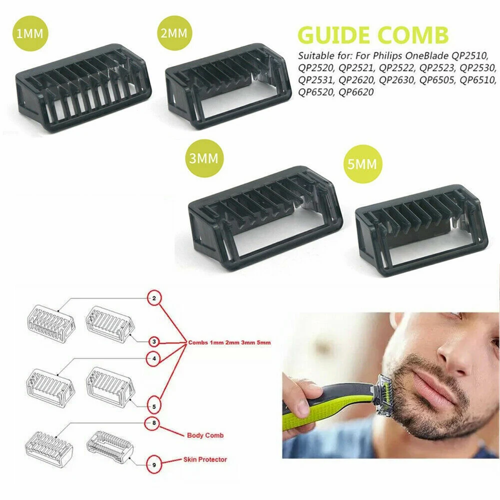 1/2/3/5 mm Trimmer Clipper Guide Kamm Rasierer Schneidkopf Zubehör Rasierer Aufsatz für Philips One Blade QP2520 QP210/50 ﻿