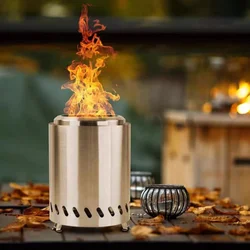 Outdoor Bonfire Burner Stainless Steel Firewood Stove Heater Camping Smokeless Fire Pit Furance Portable Wood Burning Brazier