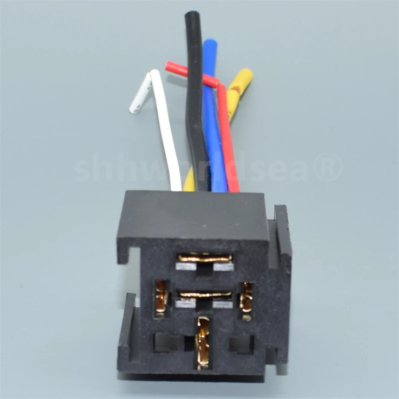 shhworldsea 12V/24V 80A 5P Car Relay Holder general auto relay socket Auto Connector  MOTO for big flat pins suitable