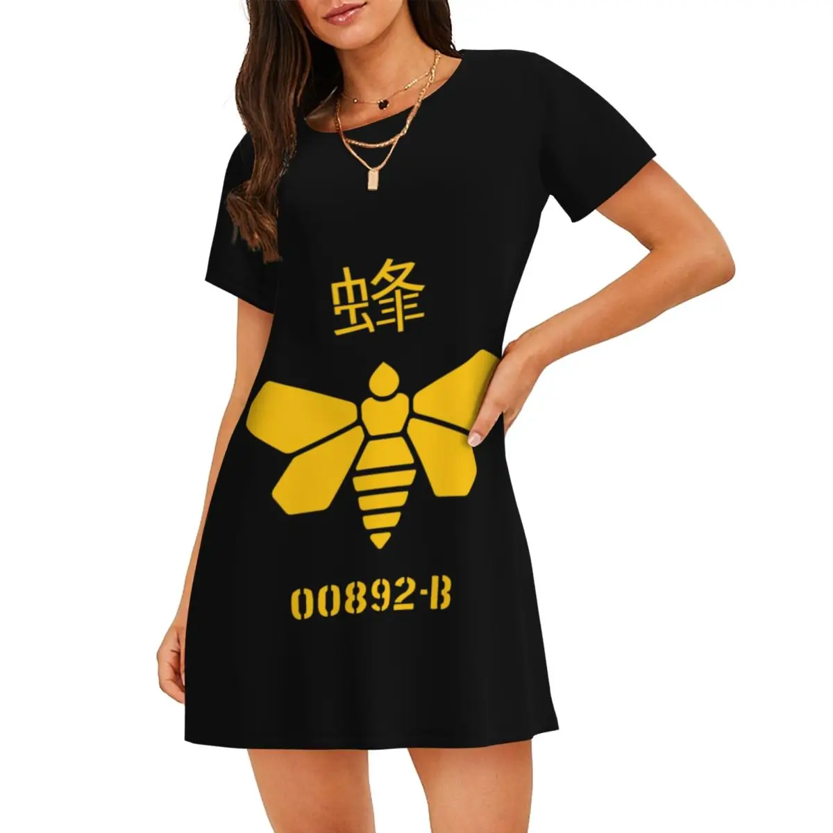 

Custom Breaking Bad Golden Moth Chemical 00892-B Womens Short Sleeve Sleepshirt Heisenberg Bee Nightgown For Shopping Sleepdress