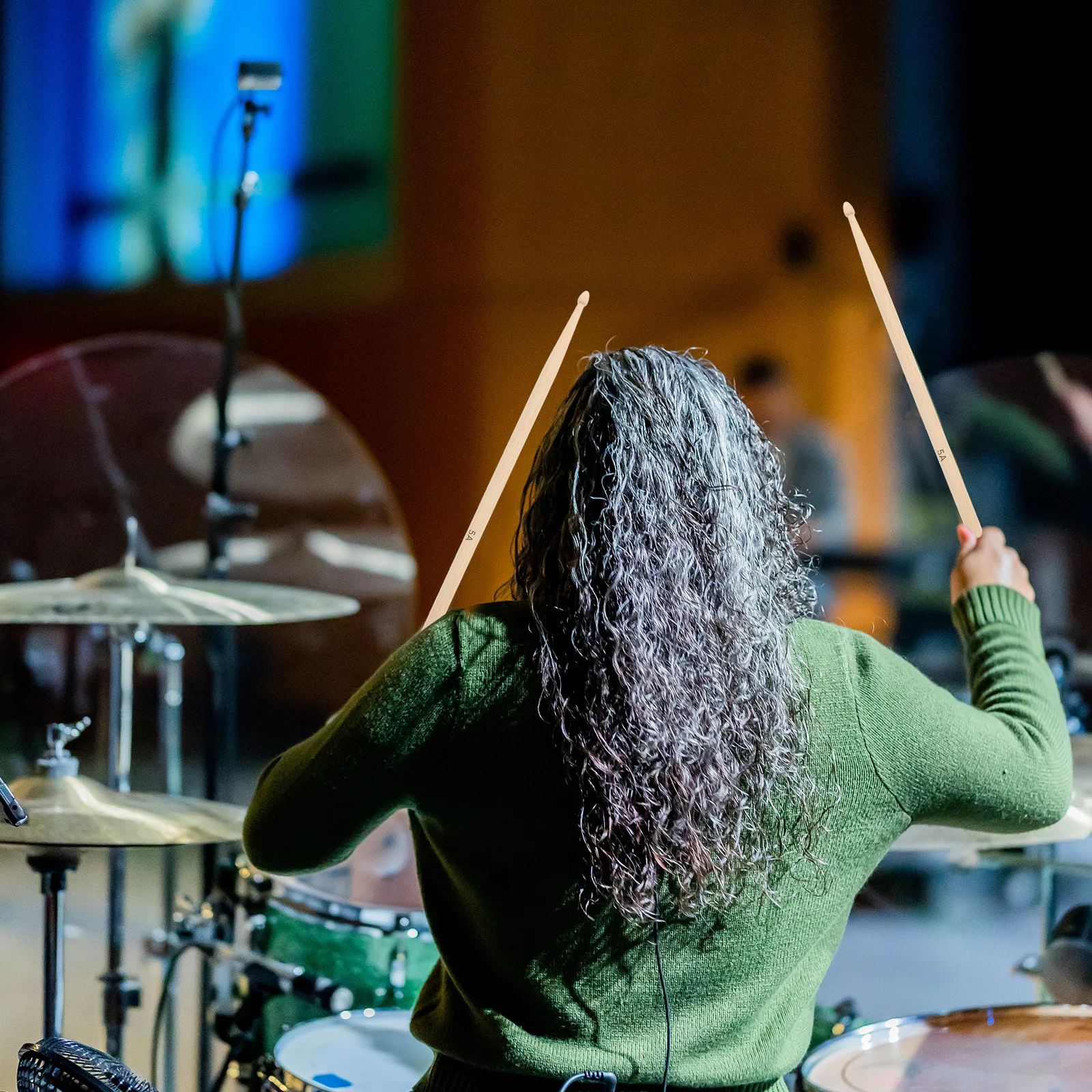 2 قطعة أفخاذ 5a مقبض من الخشب الصلب مضاد للانزلاق مثالي للتمرين والأداء على أعواد الطبول الصوتية #3