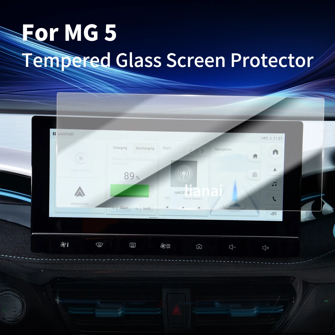 

Carplay Screen Protector Tempered Glass Protective Film Navigator Protection Auto Stickers Car Accessories For MG 5 2023 2024