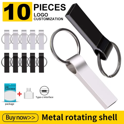 Zsuit 10 unids/lote PenDrive de Metal 64GB unidad Flash USB 32G USB 3,0/2,0 Stick 16GB logotipo gratis capacidad Real memoria Flash palos