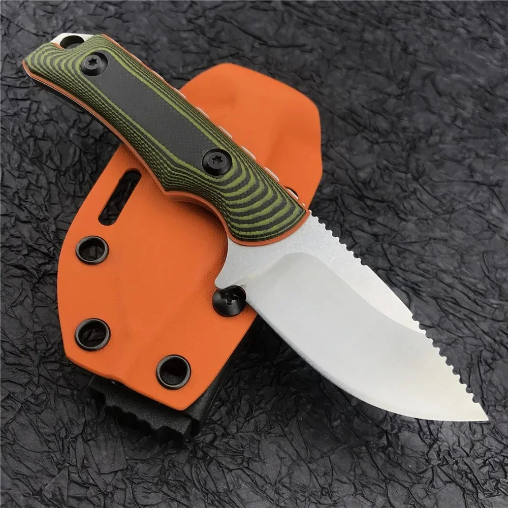 Orange G10 15017 Hidden Canyon Hunter Fixed Blade Knife Drop Point Blade Portable Outdoor Tactical Hunting Knife with Sheath