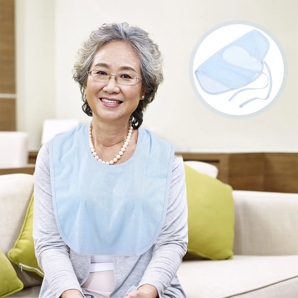 

2Pcs Waterproof Elder Saliva Towel Adjustable Adult Bib Portable Clothing Protector Reusable The Aged Burp Cloth