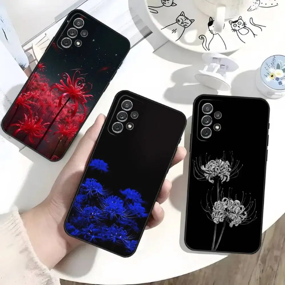 

Lycoris Radiata Flower Phone Case For Samsung S25,S24,S21,S22,S23,S30,Ultra,S20,Plus,Fe,Lite,Note,10 Black Soft Shell