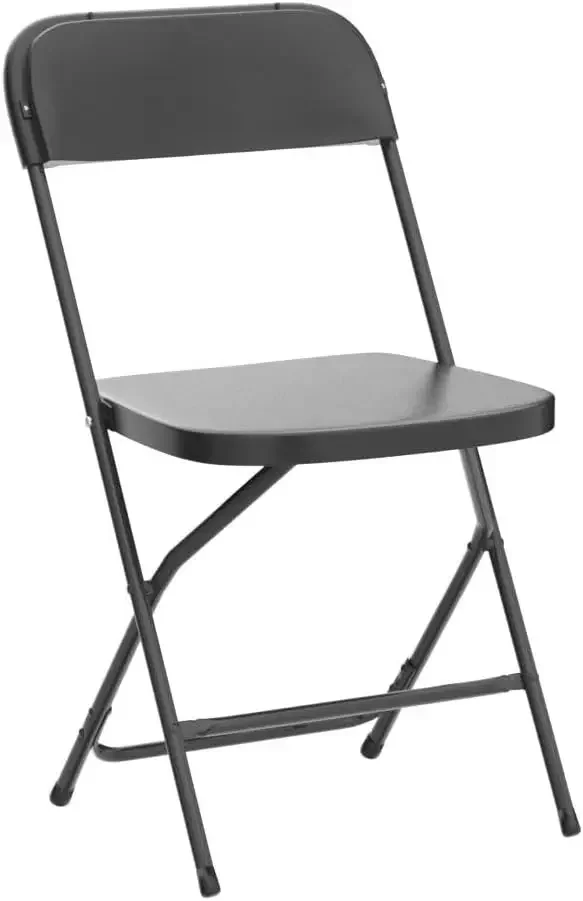 Chaises pliantes pliantes en plastique, noir, extérieur, intérieur, limite de poids 650lb, paquet de 8