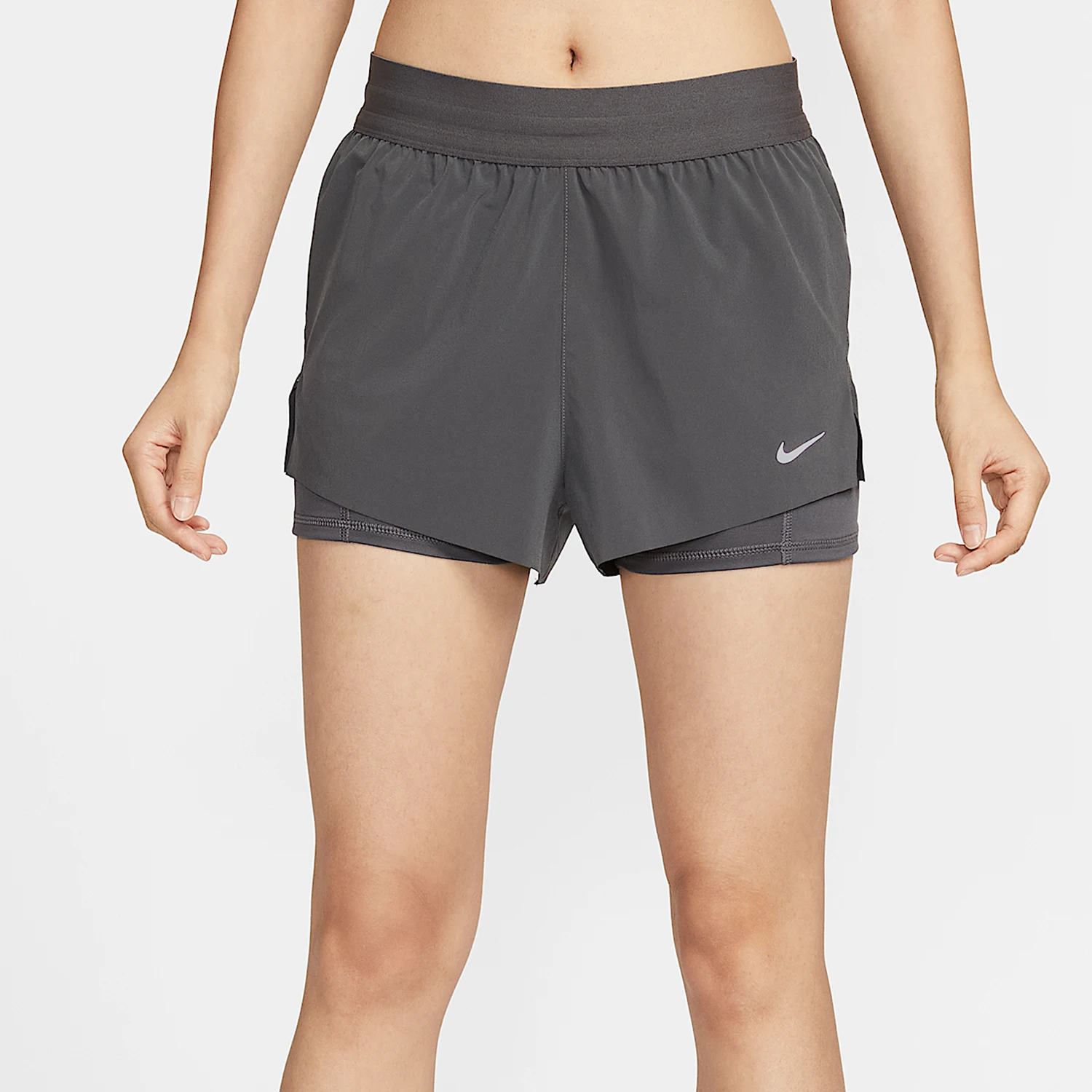 

Nike genuine Summer Women's Mid-Rise 2-in-1 Running Shorts HJ5377-036