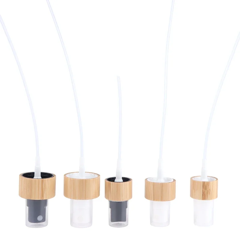 1pcs 18-410 20-410 24-410 Bamboo Plastic Skincare Packaging Bottle Pump Lids Eco Friendly Wooden Cover Lotion Caps Spray Top
