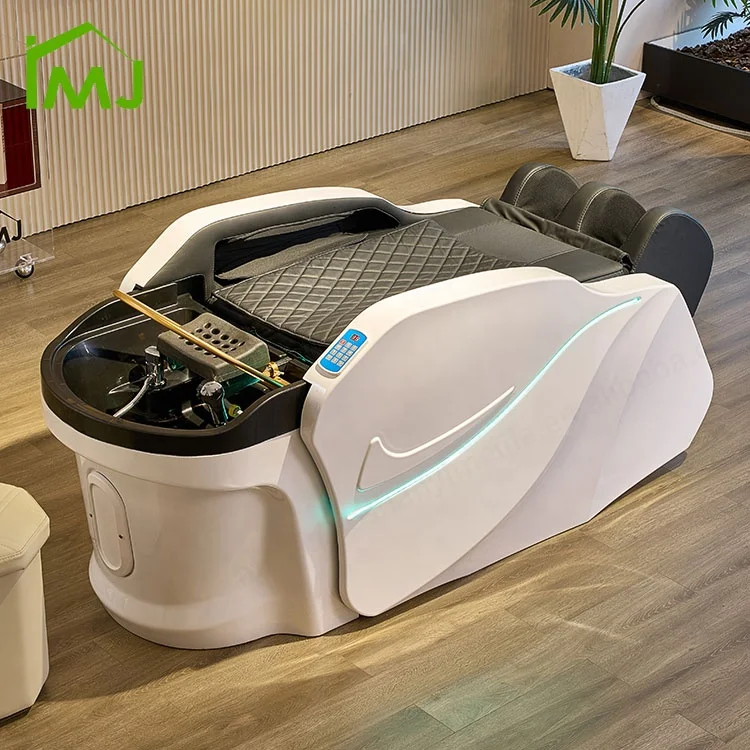 

Modern Beauty Salon Equipment Reclining Head Spa Electric Massage Shampoo Bed