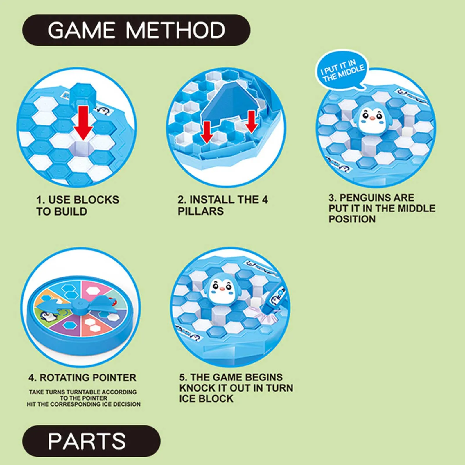 펭귄 브레이크 얼음 냉동 게임 저장 부모-자식 대화 형 장난감 어린이를위한 가족 파티 테이블 게임 생일 어린이 날 선물