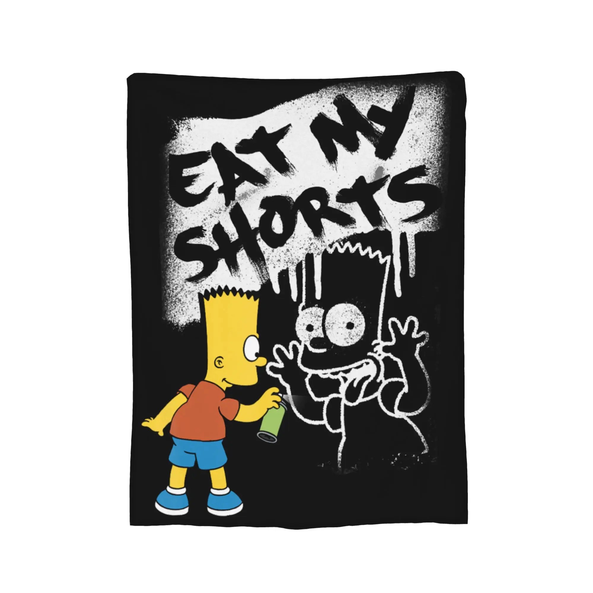 The Simpson Eat My Shorts Spray Paint Graffiti Bart Blanket Fleece Printed  Soft Throw Blankets for Bed Couch Bedding Throws