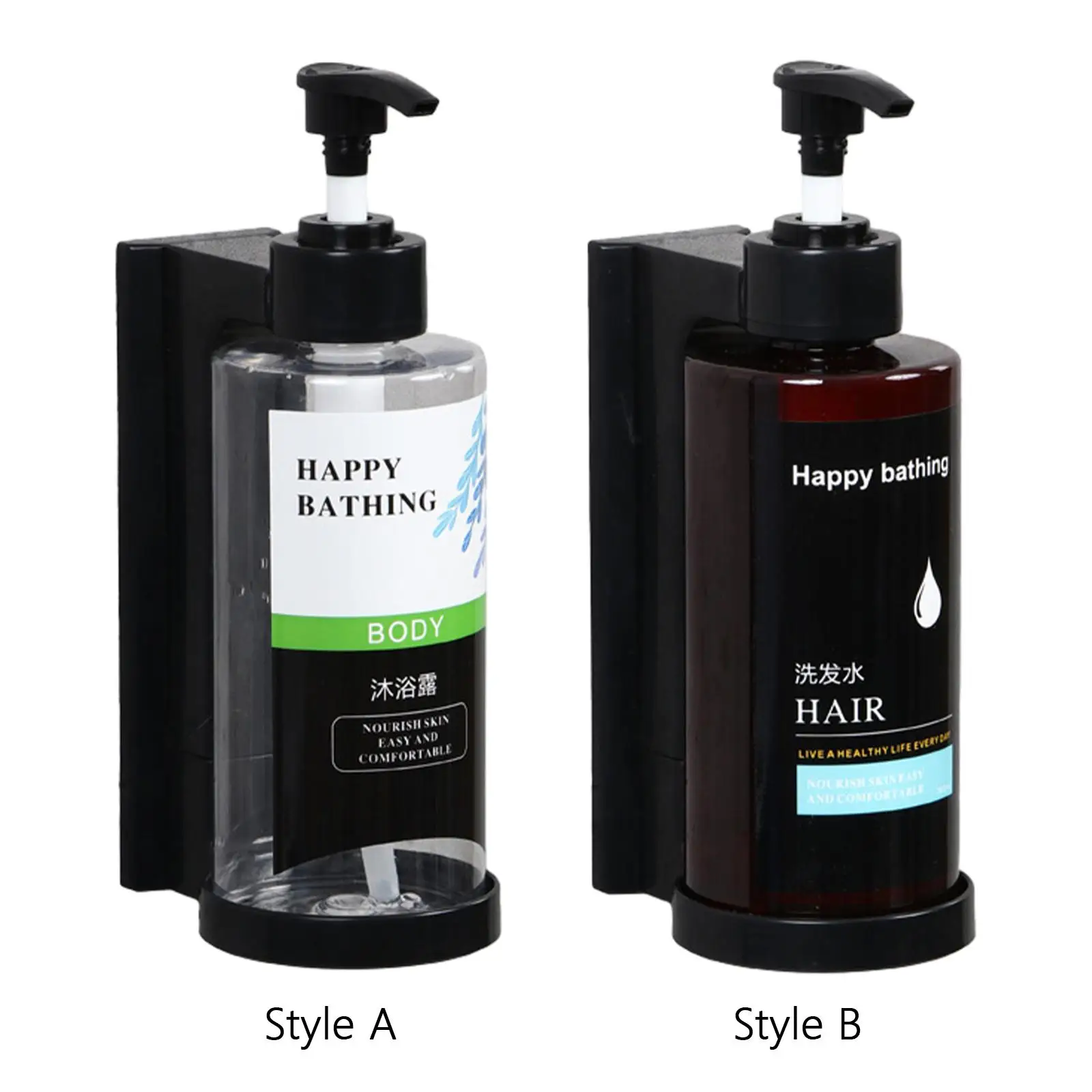 

Wall Mounted Hand Press Portable Soap Dispenser Refillable Pump Bottle