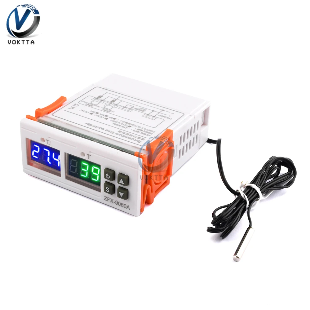 Digital Temperature Humidity Controller Adjustable Heating Cooling Controller Thermostat Temperature Sensor AC110-220V DC12V/24V