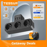 TESSAN EU KR Plug Wall Socket Adapter with USB A 5V/3A Type C Power Electrical Socket 3600W Portable Wall Plugs Adapter 벽면 멀티탭