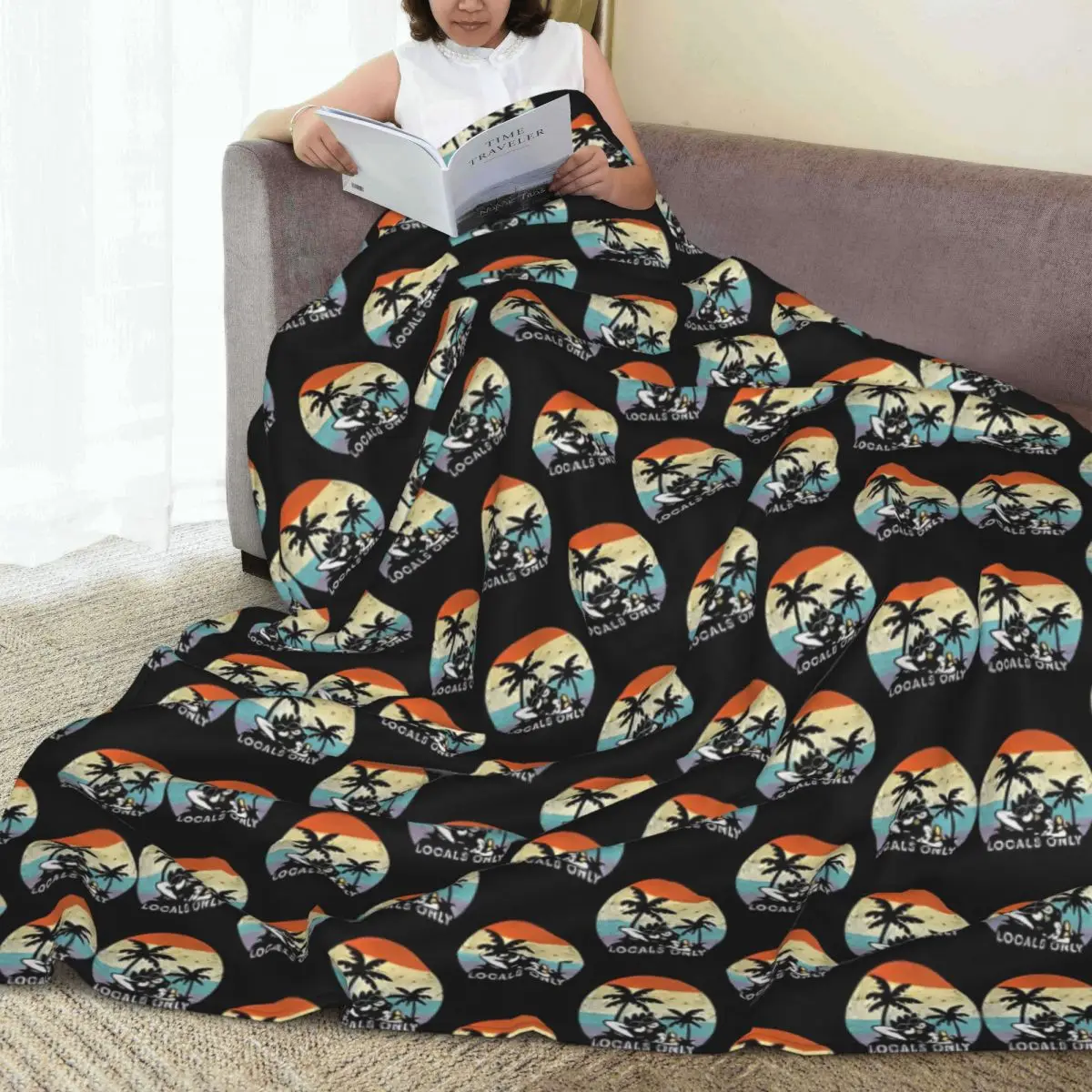 Camping Badtz Cartoon Maru Penguin Bedding Throws Flannel Bedspread For Couch Chair Sofa BedPattern Sofa Bed Cover