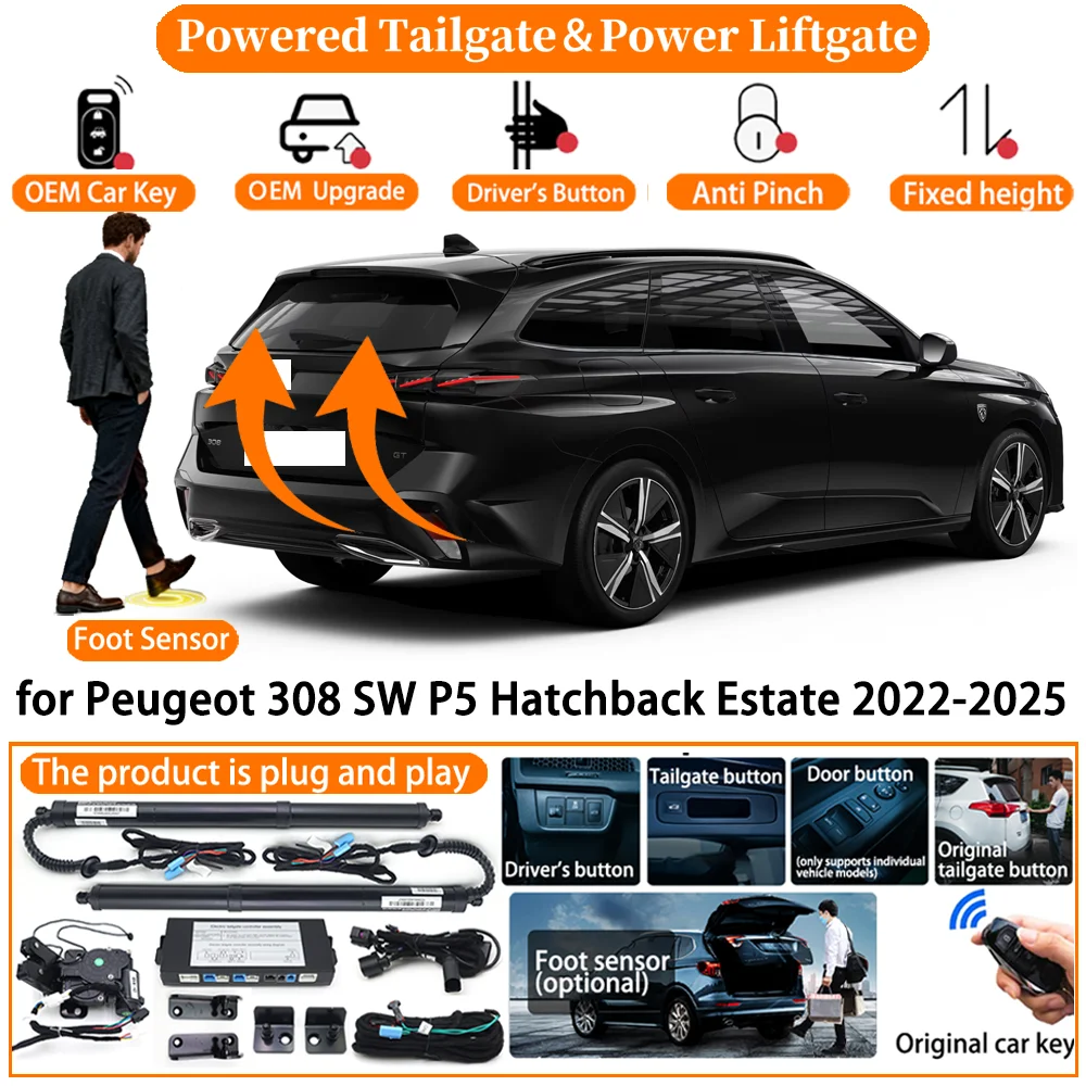 

Car Powered Tailgate system for Peugeot 308 SW P5 Hatchback Estate 2022-2025 Auto Electric Power Tailgate Tail Gate Lift kit