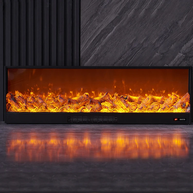 US Plug Type Electric LED Light Flame Heated Fireplaces with WiFi/APP Control Insert Installation Outdoor Household Hotel Use