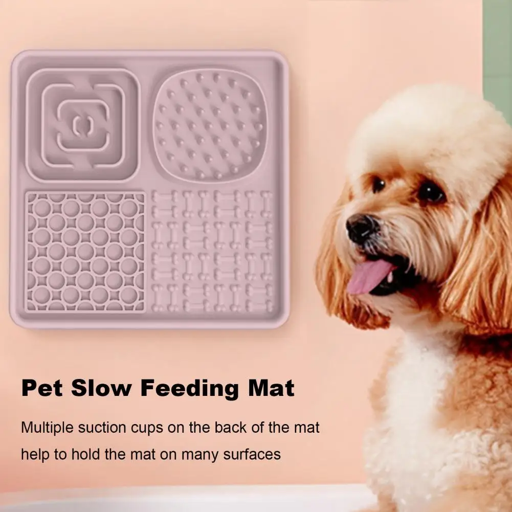 Yogurt Pet Feeding Mat Pet Slow Feeding Mat Slow Feeding Lick Mat for Pets with Strong Suction Grip for Peanut for Bathing