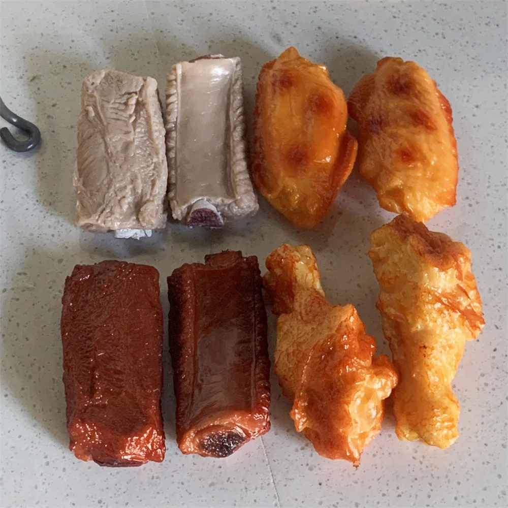 Fried Chicken Korean Style Roasted Chicken Wings Props Movies TV Dramas Kitchen Toy Set Pork Ribs PVC Meat Chunks 3D Shape