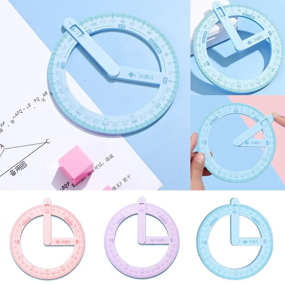 Plastic Activity Ruler Portable 360 Degree Rotation Angle Finder Angle Draw Ruler Students