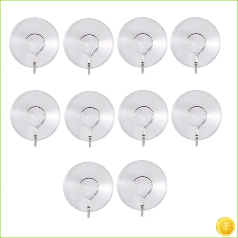 10 نوافذ شفافة شفط كأس شفط كأس هوك الملابس سترة خطاف معدني