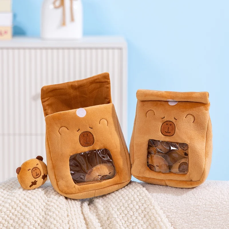 

Funny Cartoon Capybara Snacks Bag Plush Toys Soft Mini Bread Capybara In Bag Kids Game Props Room Decor Stress Relieving Toys