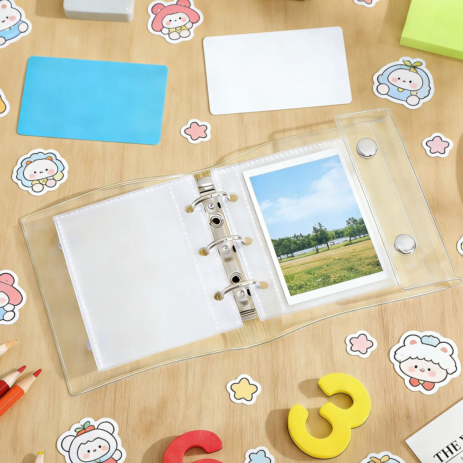 

Набор из 1 мини-папок формата А8 из мягкого ПВХ, водонепроницаемых, устойчивых к разрывам, портативных, с двойной застежкой-кнопкой, для офиса и путешествий