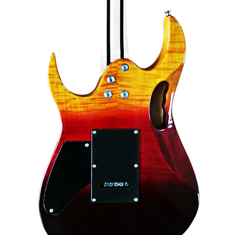 Paisen Double Rocker Tiger Pattern Veneer Tree Of Life Basswood Electric Semi 24 Fret Acoustic Electric Guitar