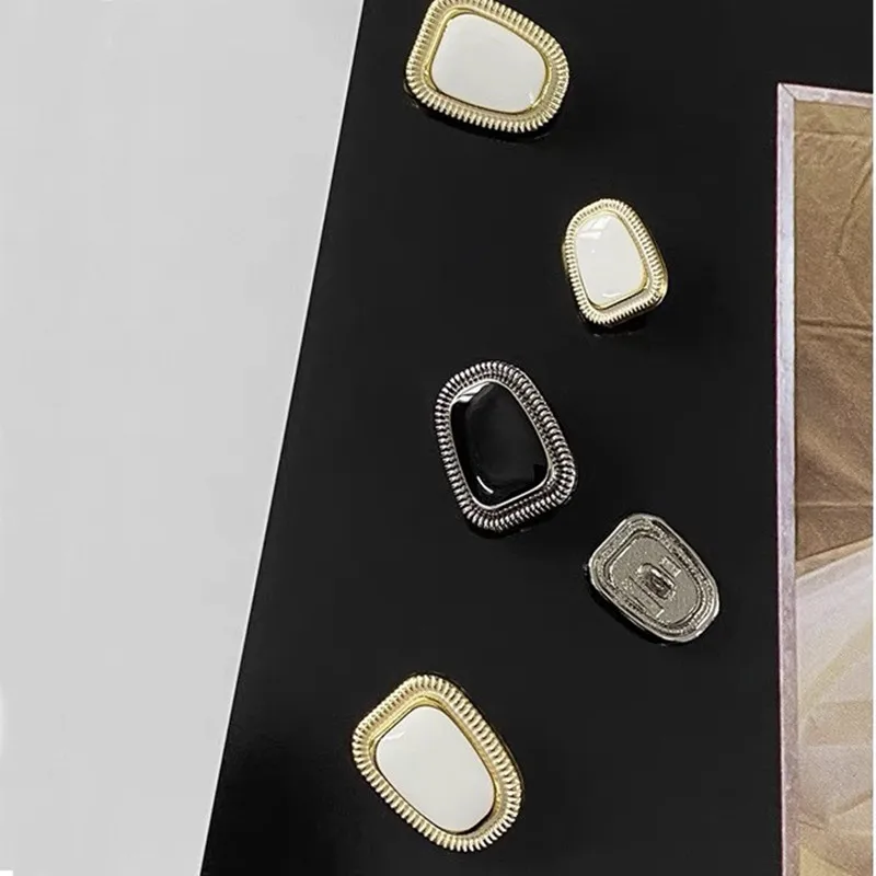10PCS/Lot Square Oil Metal Buttons Shanked Coat Buckle Sewing Simple Accessories Decorative Buttons