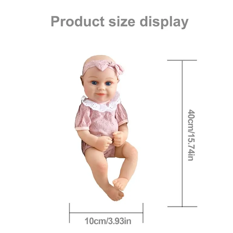 15.74 بوصة 40 سنتيمتر تولد من جديد دمية طفل مادي كامل الجسم لينة الفينيل دمى طفل اللعب نابض بالحياة بيبي تولد من جديد ألعاب الدمى فتاة هدية عيد ميلاد #2