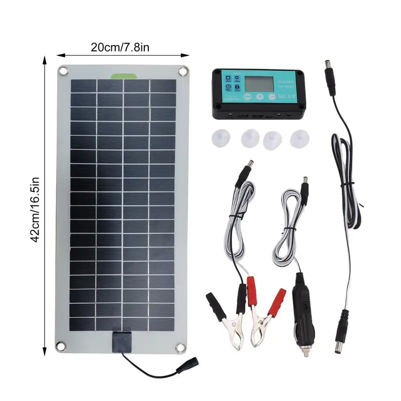 Car Solar 12v Trickle Charger Portable Plug & Play Alligator Clip Light Plug Easy Install Battery Charger for car RV Boat