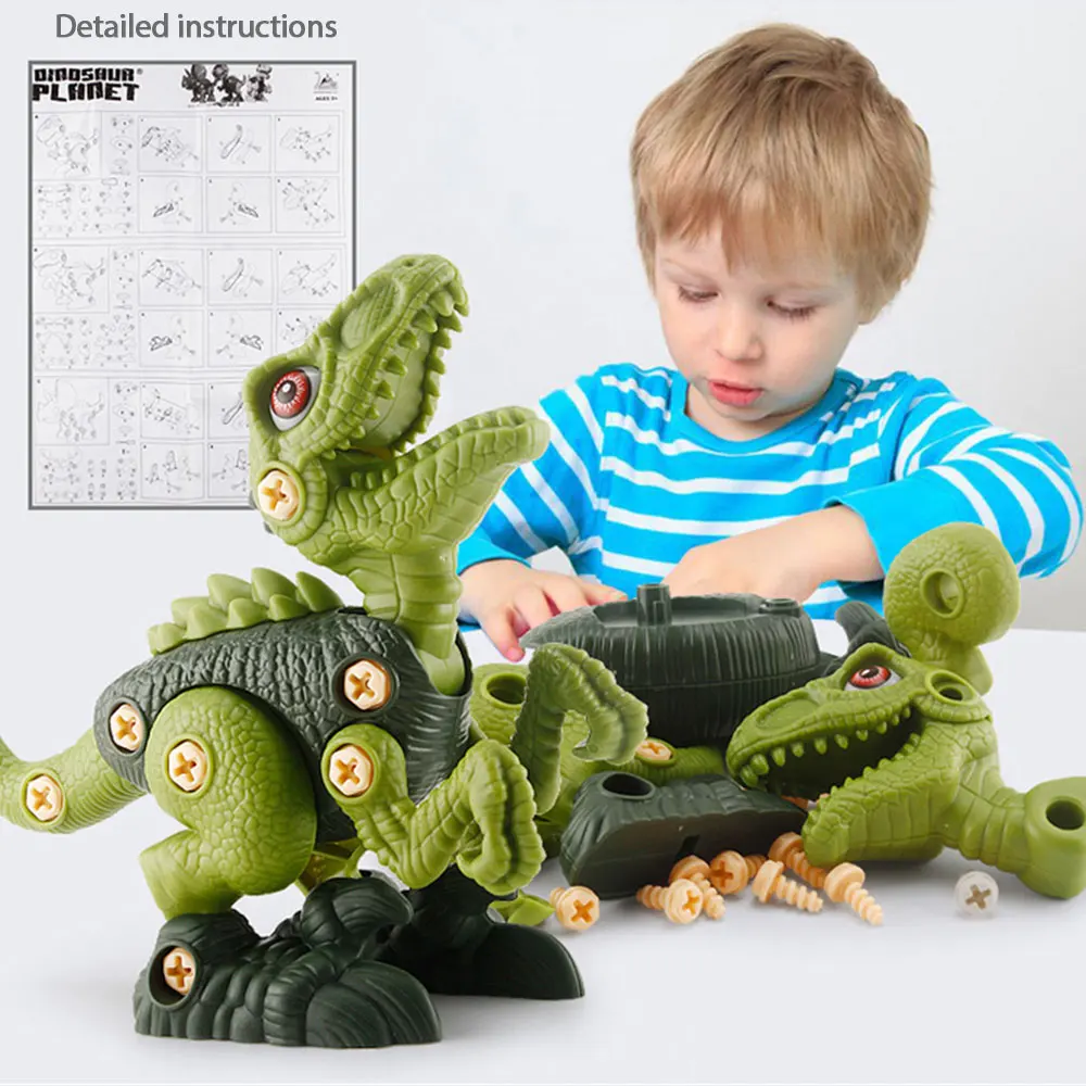 Desmontagem e Montagem Dinosaur Toy Set para Crianças, Combinação de Parafuso e Porca, Modelo Educacional, Presente Kids