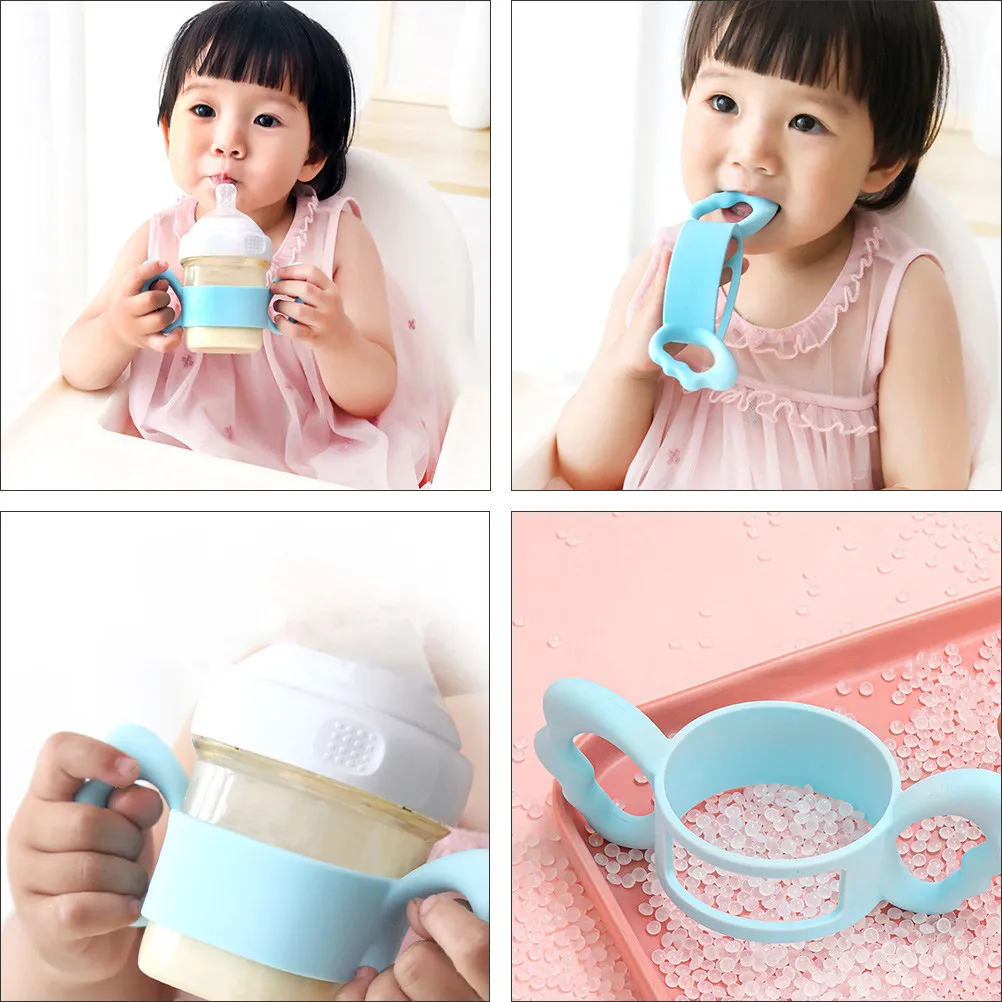 1Pcs Infant Feeding Bottle Handle High Quality Food Grade Silicone Ergonomic Non-Slip Design Easy Install Remove for All Bottles