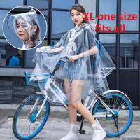 Fashion Transparent Raincoat Adult Hiking Outdoors Fishing EVA Plastic Environmental Cycling