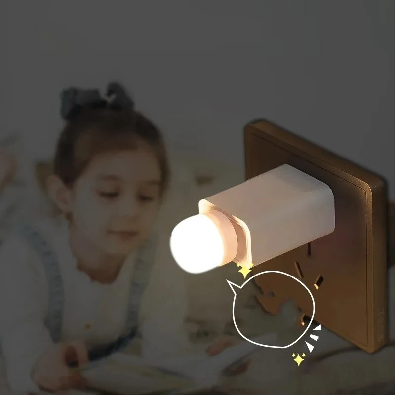 3-5Pcs Mini USB Night Light Warm White Eye Protection Book Reading Lights USB Plug Computer Mobile Power Charging LED Night Lamp