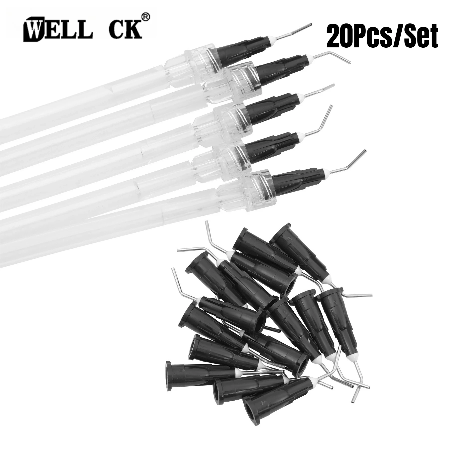 

20Pcs/Set Dental Medical Saliva Ejector Aspirator Suction Bonding Tubes with Syring Needle Tip Dentistry Disposable Material