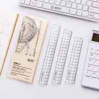 1 Pcs Transparent Simple Style Plastic Ruler Escolar Student Office Learn Stationery Drawing School Supplies 2