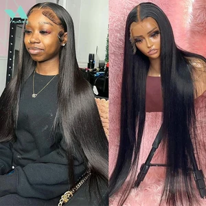 30 40 42 Inch 13x4 13x6 HD Transparent Bone Straight Lace Front Wig 200
