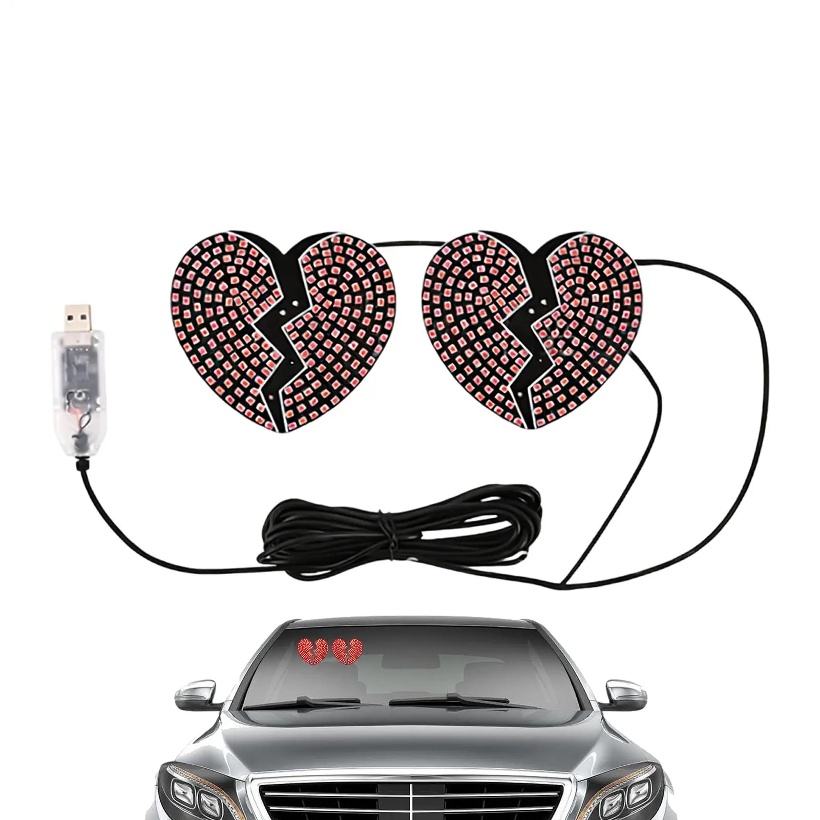 Car LED Ambient Light Love Heart Shape Vehicle Decoration Car Interior Atmosphere Lights For SUV RV Sedan Truck Minivan Van