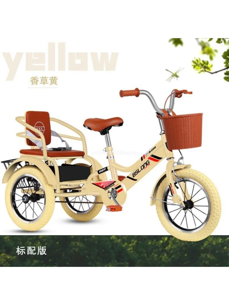 AliExpress NONE Children's Pedal Tricycle With Rear Bucket Double Two-seater 3-6-12 Years Old Large Children Men And Women Bike