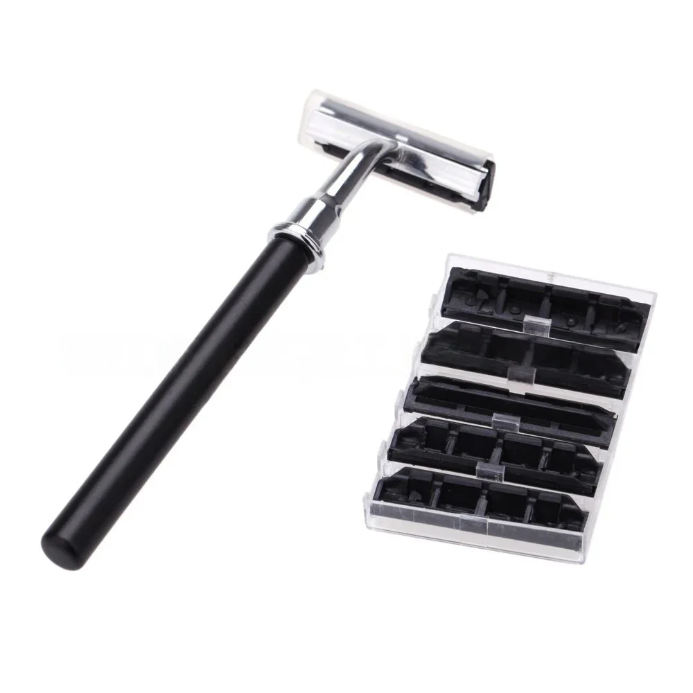 Safety Shaving Razor Brush Kit For Men , Includes Manual Razor + Stand Holder + Shaving Brush+ Shaving Bowl+5pcs Refill Blades