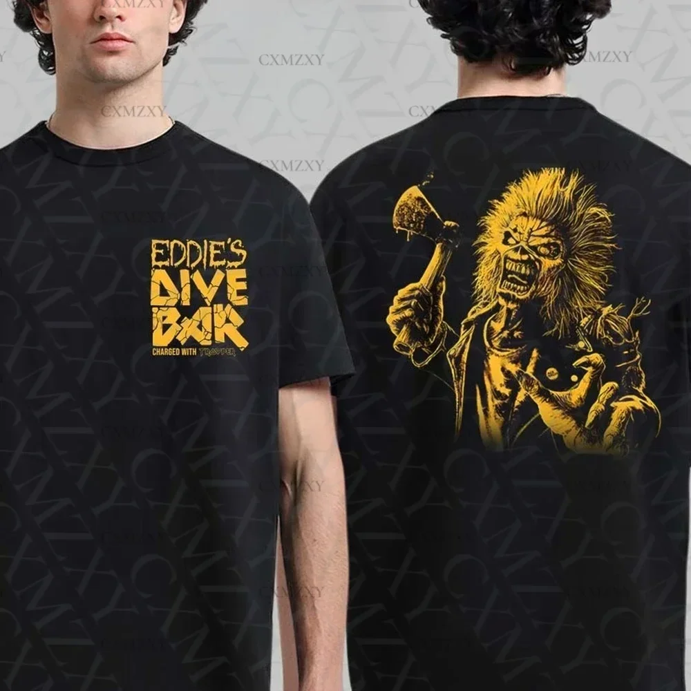 

I-Iron Eddie’s Dive Bar Charged With Trooper On The Road 2025 T Shirt 100% Cotton